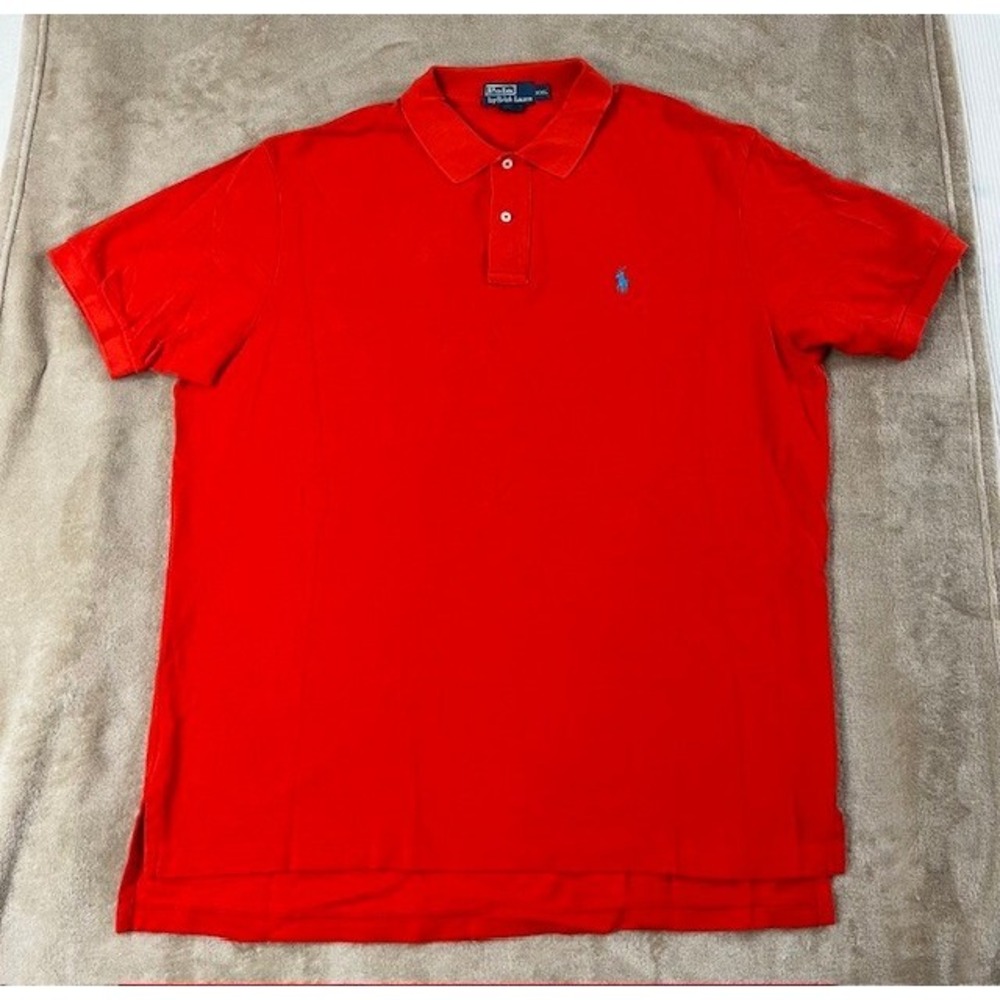 Polo Ralph Lauren Men's Classic-Fit Mesh Polo Shirt Orange Size XXL Good